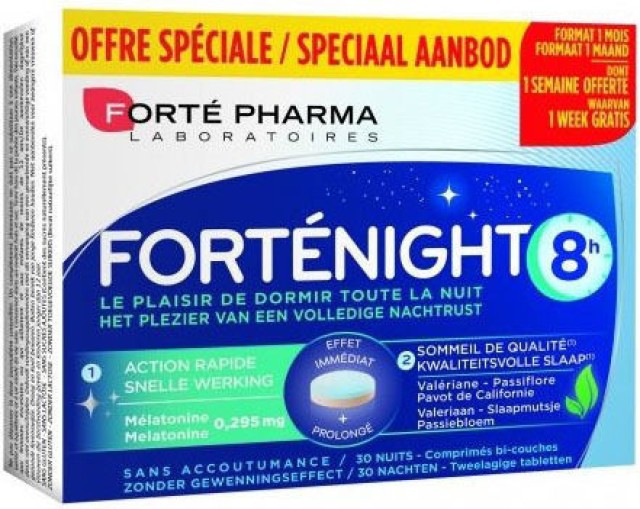 Forte Pharma Fortenuit 8h Βελτίωση Ποιότητας του Ύπνου 30 Δισκία Διπλή …