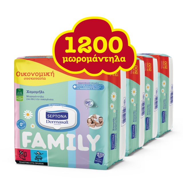 Septona Bundle DermaSoft Family Μωρομάντηλα για Όλη την Οικογένεια με …