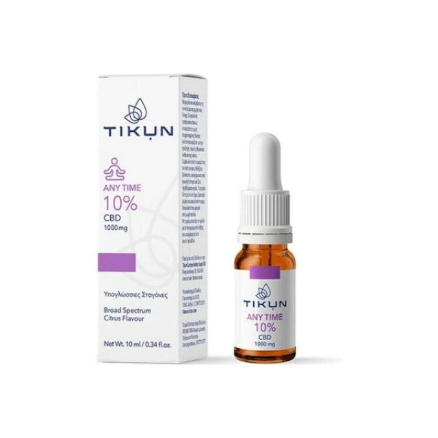 Tikun CBD Any Time 10% Έλαιο Κάνναβης σε Σταγόνες 1000mg με Γεύση Κίτρ …