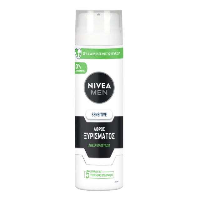 Nivea Men Sensitive Foam Cream Ανδρικός Αφρός Ξυρίσματος 200ml