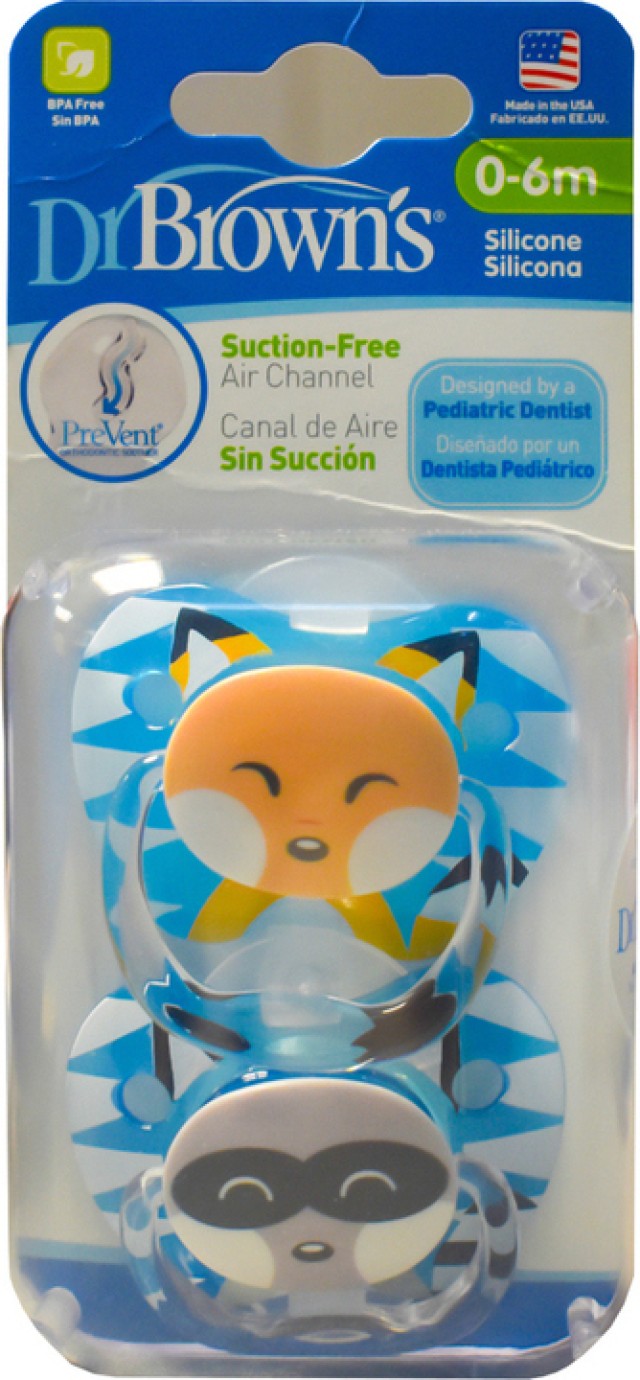 Dr. Browns Prevent PV12015-SPX Ορθοδοντική Πιπίλα Σιλικόνης με Σχέδια …