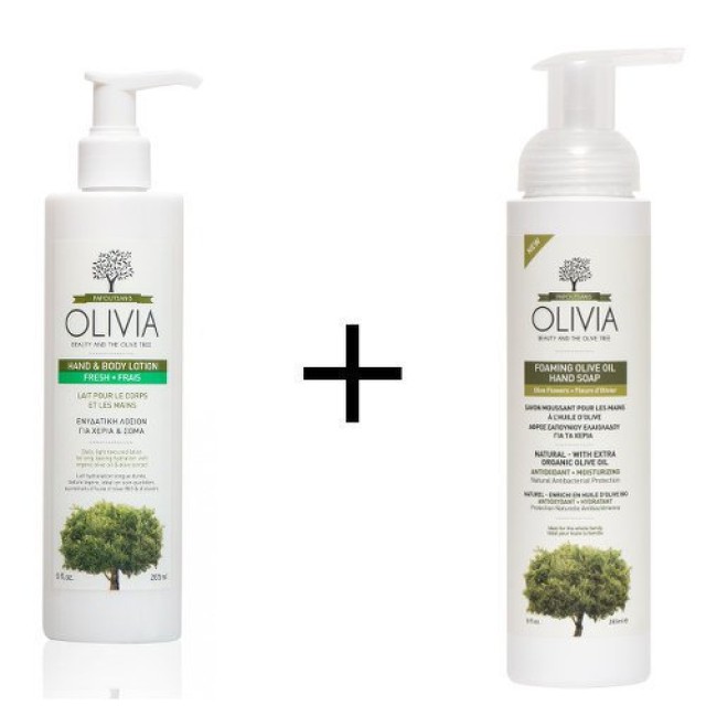 Olivia Promo Hand&Body Lotion 265ml και ΔΩΡΟ Foaming Olive Oil Hand Soap Olive Flowers 265ml