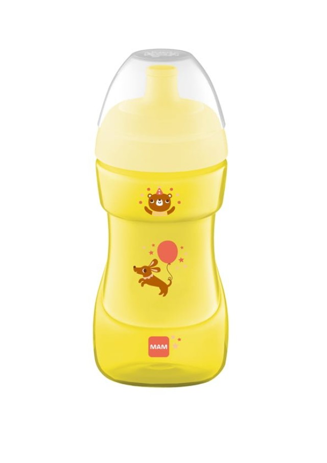 Mam Sports Cup Εκπαιδευτικό Ποτηράκι για 12m+ Κίτρινο 330ml [470U]