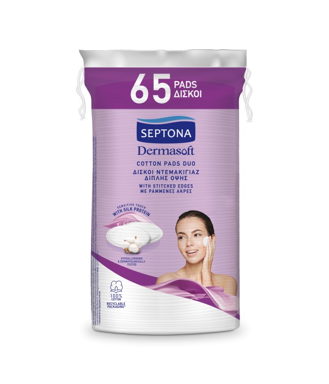 Septona Daily Clean Δίσκοι Ντεμακιγιάζ Οβάλ Διπλής Όψης με Ραμμένες Άκ …