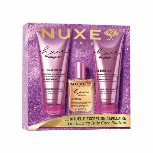Nuxe Xmas PROMO Set Hair Prodigieux Σαμπουάν Λάμψης 200ml & Le Masque Μάσκα Θρέψης πριν το Σαμπουάν 30ml & Le Demelant Μαλακτική Κρέμα 200ml