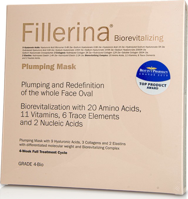 Fillerina Biorevitalizing Plumping Mask Βαθμός 4 Μάσκα Αναπλήρωσης Και Επανόρθωσης Περιγράμματος Προσώπου 4x25ml