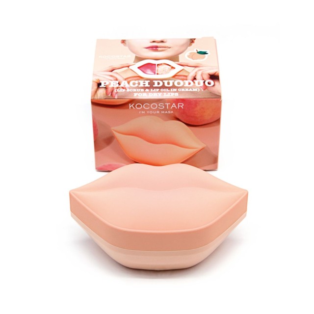 Kocostar Peach DuoDuo, Scrub & Κρέμα Περιποίησης για Απαλά & Ενυδατωμένα Χείλη 43ml [23ml/20ml]