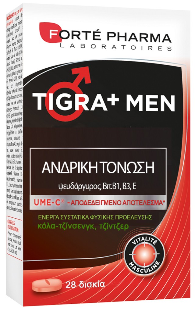 Forte Pharma Energie Tigra + Men Συμπλήρωμα για Άνδρες για Διέγερση της Σεξουαλικής Επιθυμίας 28 Δισκία