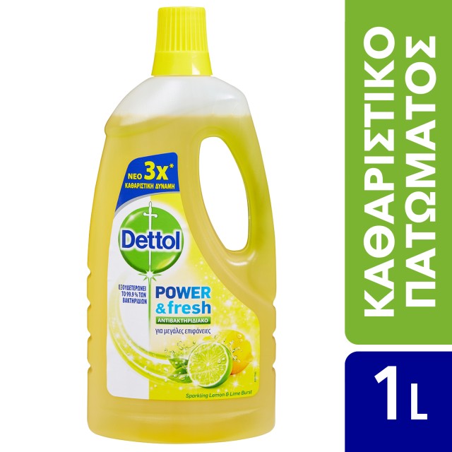 Dettol Power & Fresh Λεμόνι Αντιβακτηριδιακό Καθαριστικό Πατώματος 1lt Dettol Power & Fresh Λεμόνι Αντιβακτηριδιακό Καθαριστικό Πατώματος 1lt