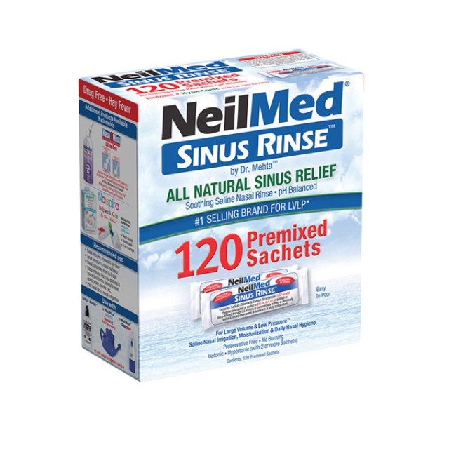 NeilMed Sinus Rinse Φακελάκια Ρινικών Πλύσεων 120 Φακελάκια