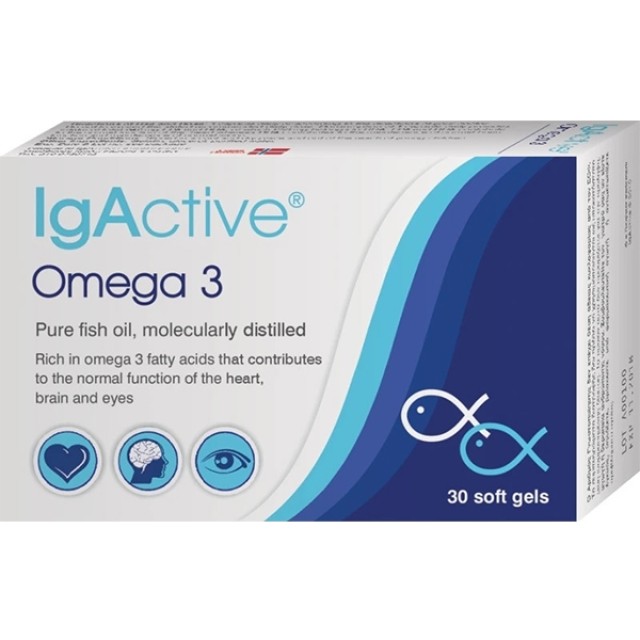Novapharm IgActive Omega 3 Συμπλήρωμα Διατροφής με Ωμέγα 3 Λιπαρά Οξέα 30 Μαλακές Κάψουλες