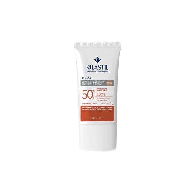 Rilastil D Clar SPF50+ Uniforming Cream Αντηλιακή Κρέμα Προσώπου με Χρώμα Medium Απόχρωση 40ml