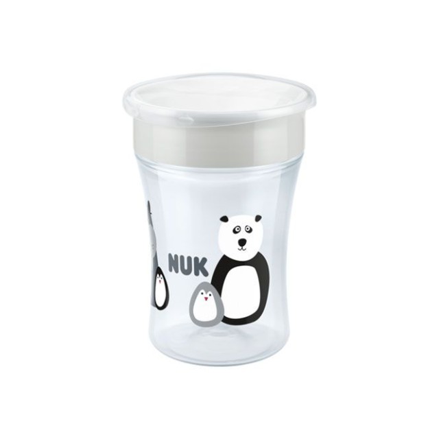 Nuk Magic Cup Monochrome Animals Limited Edition για 8m+ Sea Lion Εκπαιδευτικό Κύπελλο με Περιμετρικό Χείλος Εκμάθησης 360° Χρώμα:Γκρι 230ml [10.255.531]