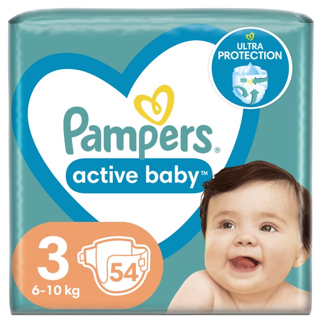 Pampers Active Baby Μέγεθος 3 [6-10kg] 54 Πάνες