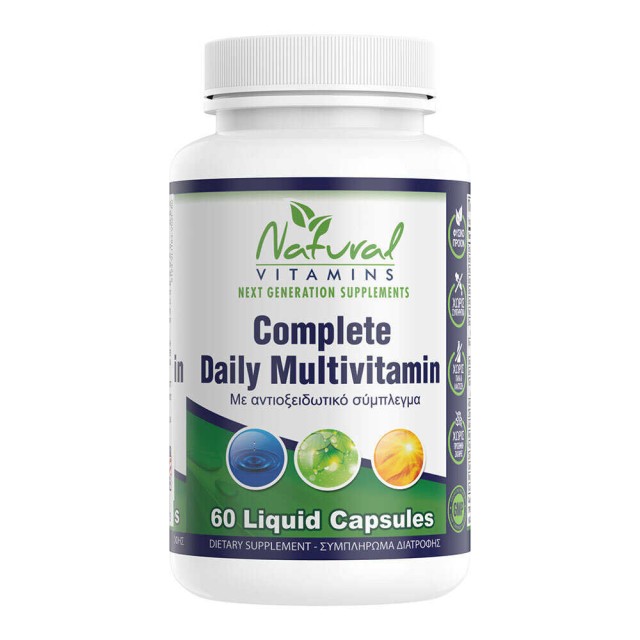 Natural Vitamins Complete Daily Multivitamin Πολυβιταμίνη με Αντιοξειδωτικό Σύμπλεγμα 60 Liquid Κάψουλες