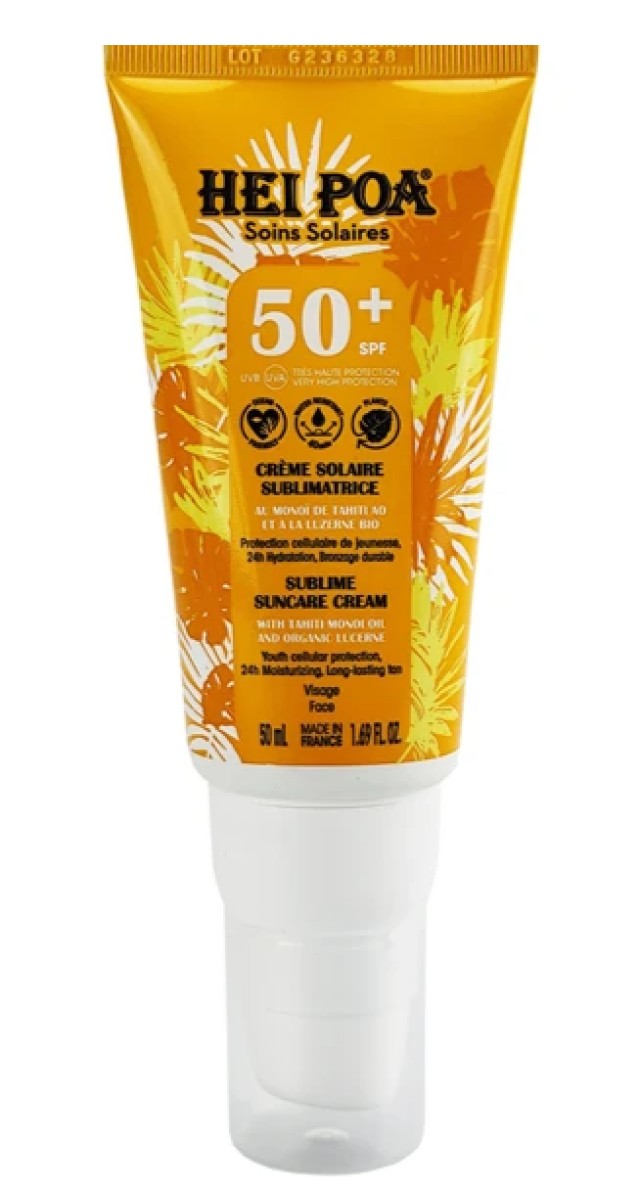 Hei Poa Sublime Sun Cream SPF50+ Αντηλιακή Κρέμα Προσώπου 50ml