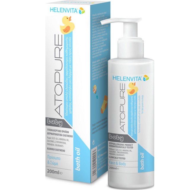 HELENVITA Atopure Baby Bath Oil Αφρόλουτρο Για Την Ατοπία 200ml HELENVITA Atopure Baby Bath Oil Αφρόλουτρο Για Την Ατοπία 200ml
