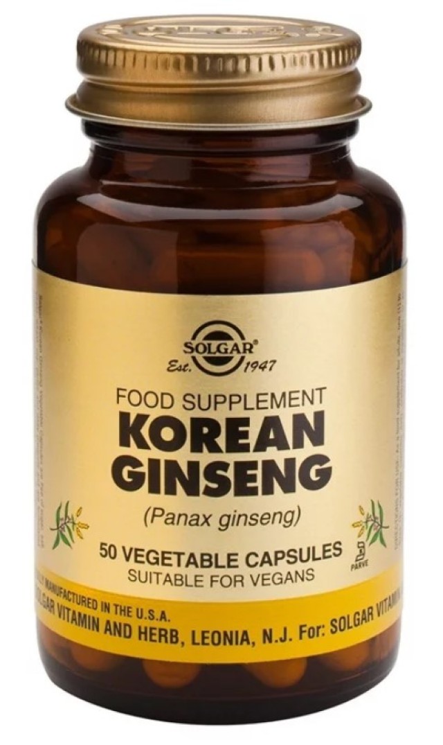 Solgar Korean Ginseng 50 Φυτικές Κάψουλες Solgar Korean Ginseng 50 Φυτικές Κάψουλες