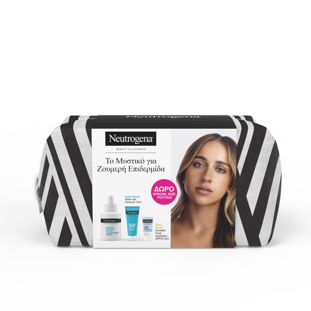 Neutrogena® PROMO Hydro Boost με 10% Niacinamide Serum Ορός 10% Νιασιναμίδης 30ml & ΔΩΡΟ Water Gel Cleanser Ενυδατικό Καθαριστικό Προσώπου 15ml & Ultra Sheer Invisible Fluid SPF50 Hydration Αντηλιακό Προσώπου 5ml & Limited Εdition Νεσεσέρ Neutrogena® PROMO Hydro Boost με 10% Niacinamide Serum Ορός 10% Νιασιν …