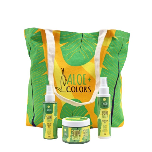 Aloe Colors PROMO Sun Kissed Summer Bag After Sun Cooling Mist 100ml - Hair & Body Mist 100ml - After Sun Cooling Sorbet Gel 150ml