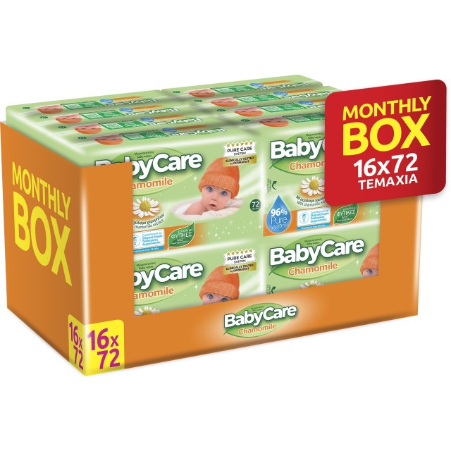 Μωρομάντηλα BabyCare PROMO Chamomile Monthly Box 1.152 Τεμάχια [16 Πακ &hellip;