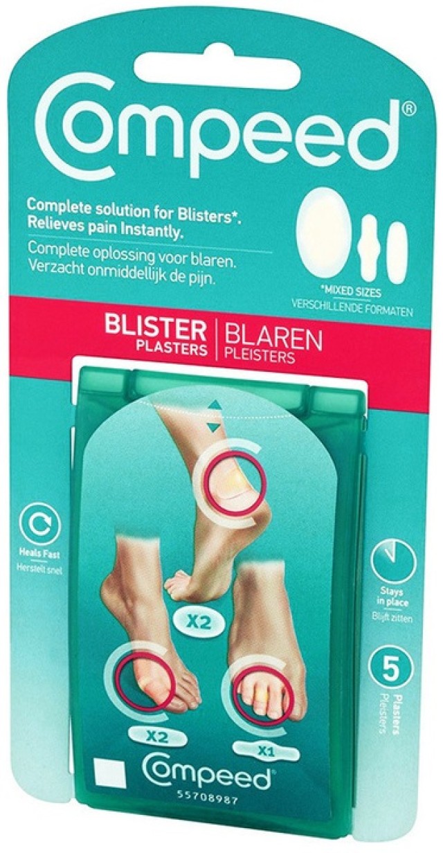 Compeed Blister Mix Pack Blister Pads 3 Different Sizes 5 Pieces