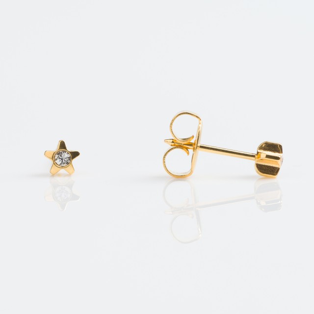 Studex Tiny Tips Υποαλλεργικά Επιχρυσωμένα Σκουλαρίκια Αστέρι 1 Ζευγάρ …