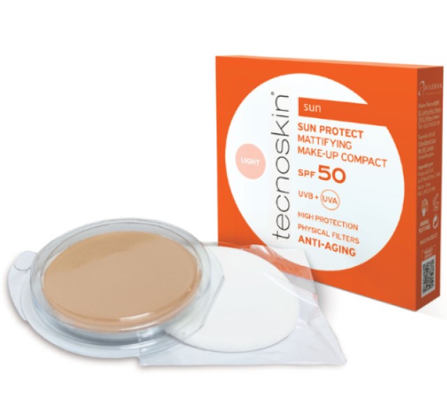 Tecnoskin Sun Protect Mattifying SPF50 Refill Αντηλιακό Compact Make Up Προσώπου Light Ανταλλακτικό 10gr