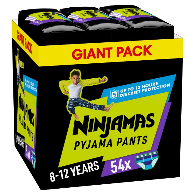 Pampers Ninjamas Pyjama Night Pants Monthly Pack για Αγόρι 8-12 ετών 54 Πάνες - Βρακάκι [27-43kg]