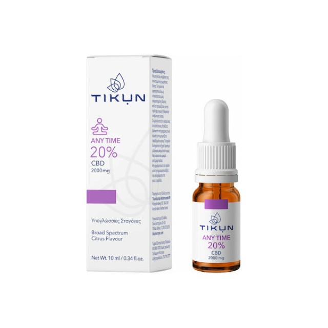 Tikun CBD Any Time 20% Έλαιο Κάνναβης σε Σταγόνες 2000mg με Γεύση Κίτρ …