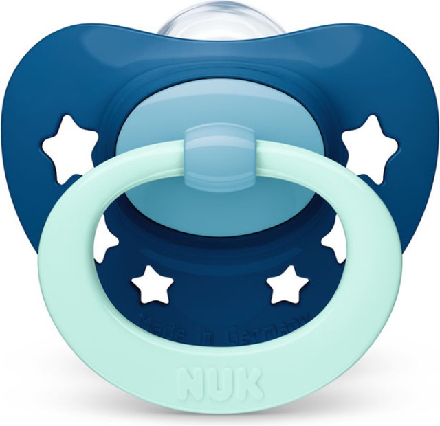 Nuk Signature Πιπίλα Σιλικόνης Μπλε 18-36m+ με Θήκη 1 Τεμάχιο