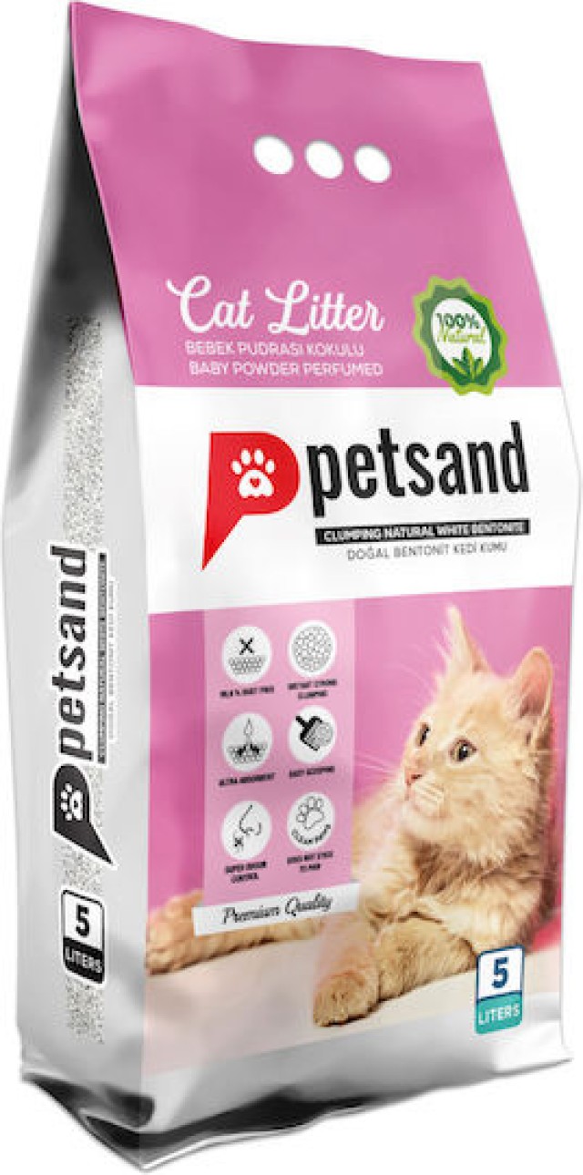 Petsand Baby Powder Άμμος για Γάτες με Άρωμα Πούδρα 5lt