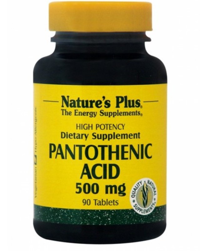 Natures Plus Pantothenic Acid B5 500mg Συμπλήρωμα Για Το Νευρικό Σύστημα  90 Ταμπλέτες