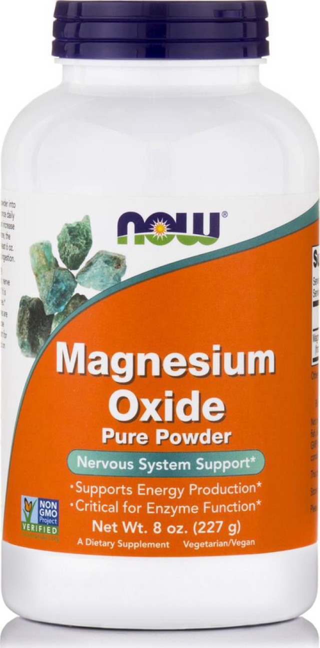 Now Foods Magnesium Oxide Powder Συμπλήρωμα Οξειδίου του Μαγνησίου σε Σκόνη 227gr