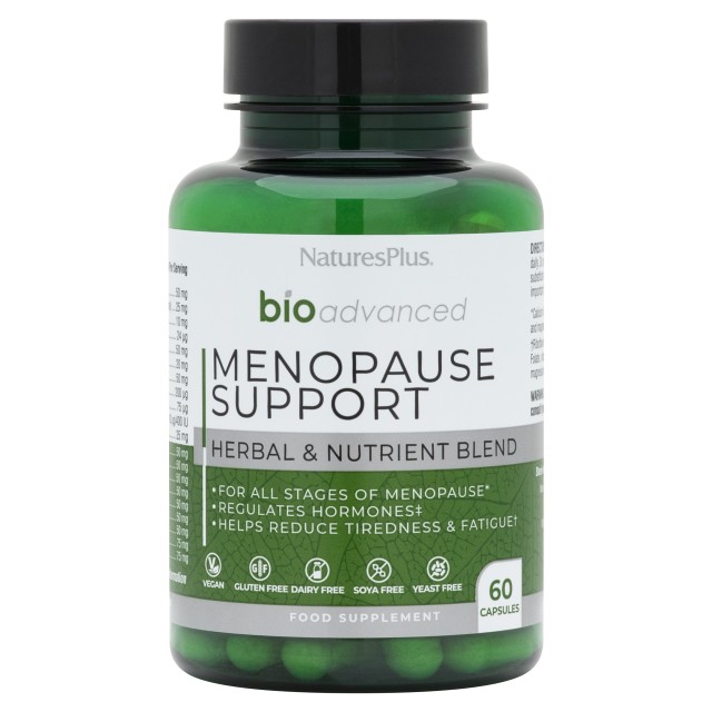 Nature's Plus Bioadvanced Menopause Support για την Εξισορρόπηση των Γυναικείων Ορμονών Κατά την Περίοδο της Εμμηνόπαυσης 60 Κάψουλες