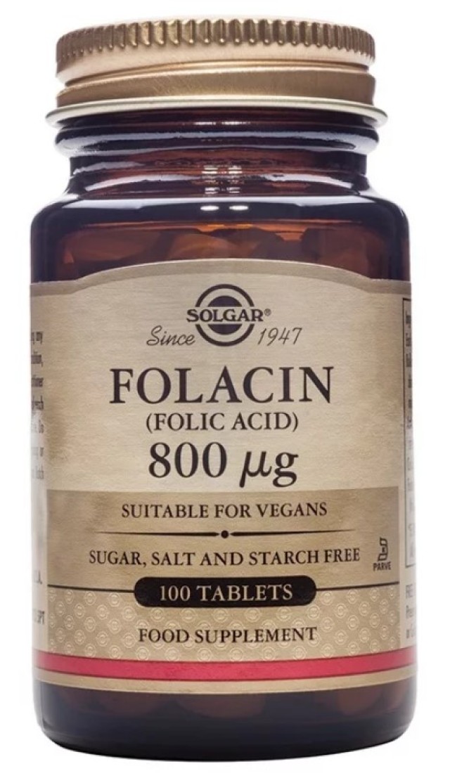 Solgar Folacin Folic Acid 800mg Συμπλήρωμα Διατροφής για την Στήριξη τ &hellip;