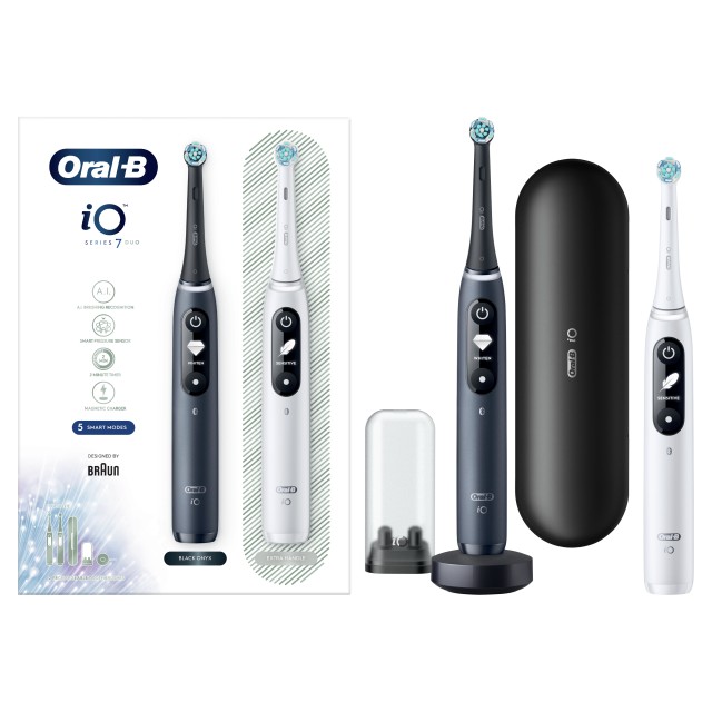 Oral B iO Series 7 DUO Ηλεκτρικές Οδοντόβουρτσες Black & White Λευκό & … Oral B iO Series 7 DUO Ηλεκτρικές Οδοντόβουρτσες Black & White Λευκό & …