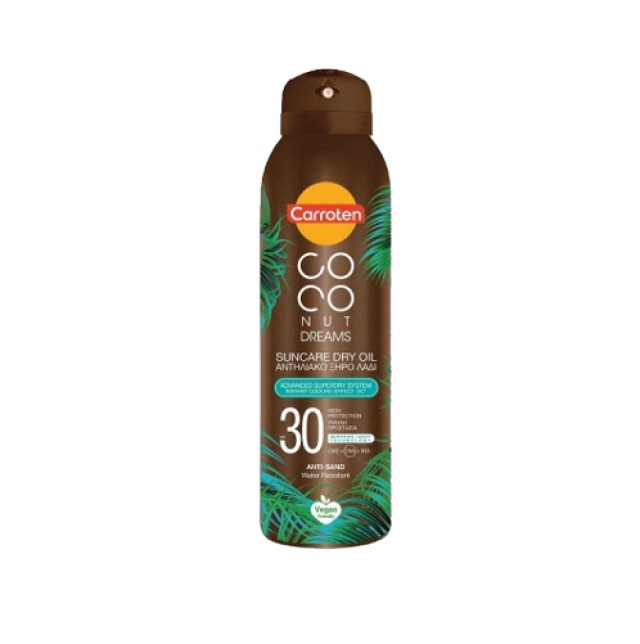 Carroten Coconut Dreams Suncare Dry Oil SPF30 Αντηλιακό Ξηρό Λάδι Σώματος σε Μορφή Spray 150ml