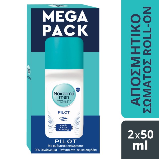 Noxzema PROMO Men Pilot Ανδρικό Aποσμητικό Roll on 48ωρης Προστασίας 2 &hellip;