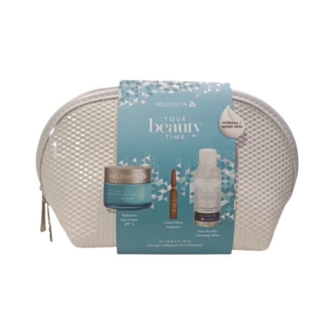 Helenvita PROMO Hydration Cream - Day Cream SPF15 (normal/mixed skin) 50ml & Instant Glow Ampoule 2ml & Face Micellar Cleansing Water 100ml - ΔΩΡΟ Νεσεσέρ