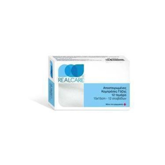 REALCARE ΑΠΟΣΤΕΙΡΩΜΕΝΕΣ ΚΟΜΠΡΕΣΕΣ ΓΑΖΗΣ 36X40  10 ΤΕΜ