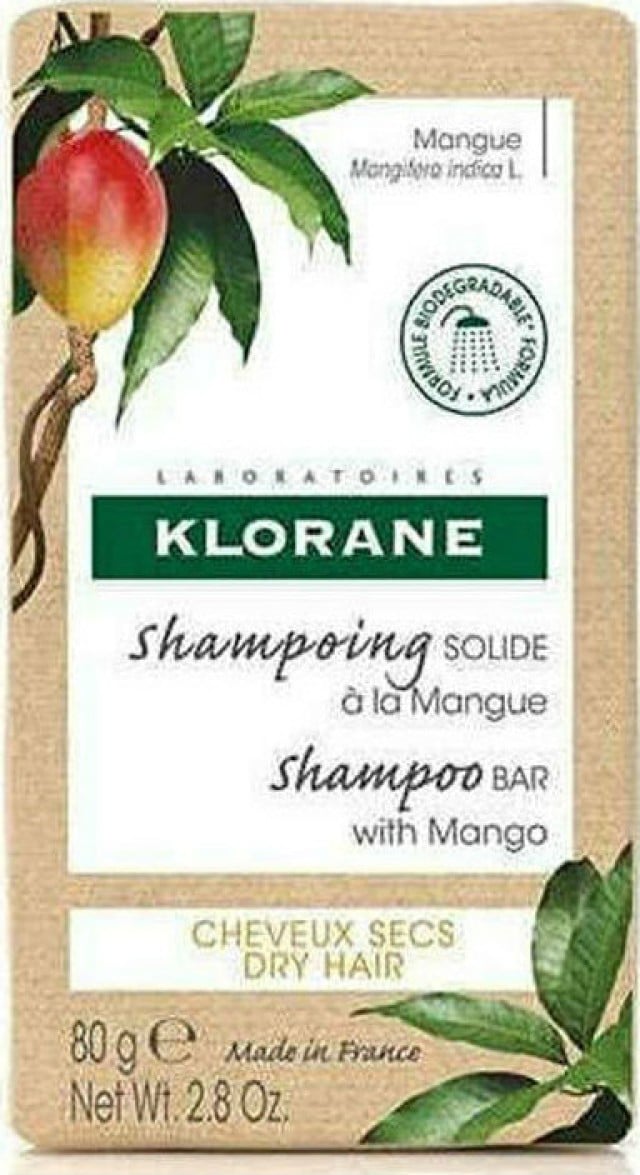 Klorane Mango Shampoo Bar Μπάρα Σαμπουάν με Μάνγκο για Ξηρά Μαλλιά 80gr