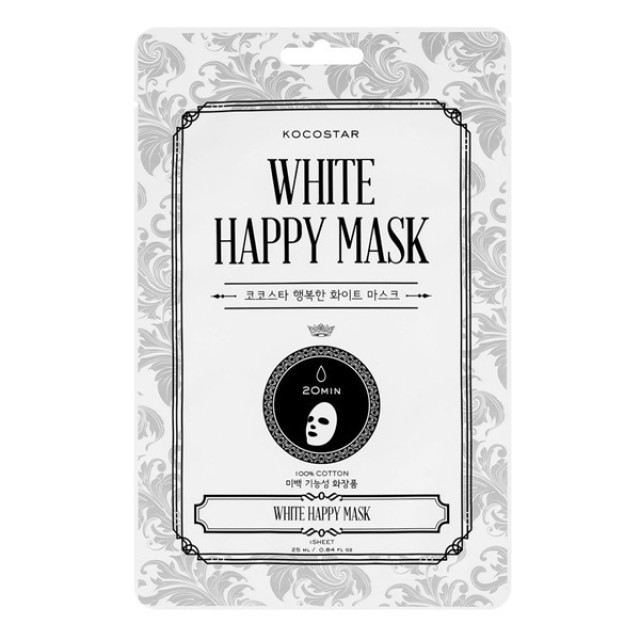 Kocostar White Happy Mask Εμποτισμένη Μάσκα Προσώπου με Νιασιναμίδη γι …
