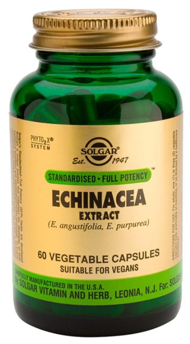 Solgar Echinacea Root and Leaf Extract Συμπλήρωμα Διατροφής από Φύλλα και Ρίζα Εχινάκειας 60 Φυτικές Κάψουλες
