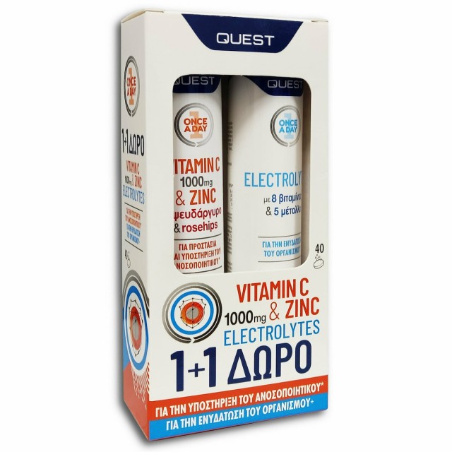 Quest PROMO Vitamin C 1000mg & Zinc με Ψευδάργυρο & Rosehips για την Υ …