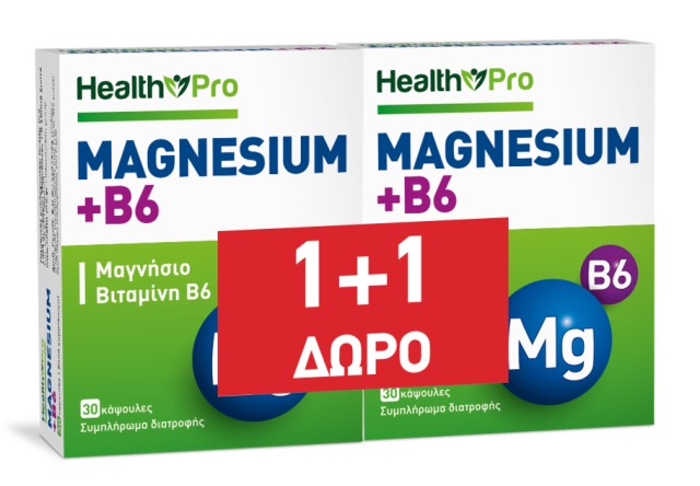Health Pro PROMO Magnesium Bisglycinate 500mg + B6 Συμπλήρωμα &hellip;