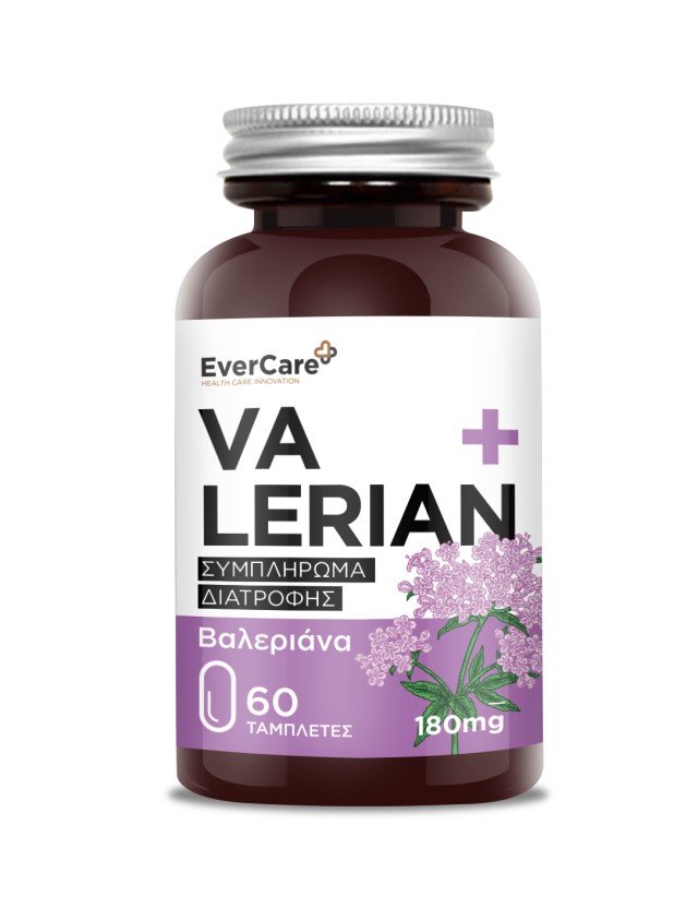 EverCare Valerian 180mg Συμπλήρωμα Διατροφής με Χαλαρωτική και Αγχολυτ … EverCare Valerian 180mg Συμπλήρωμα Διατροφής με Χαλαρωτική και Αγχολυτ …