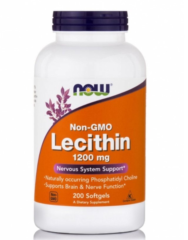 Now Foods Lecithin 1200mg Non GMO Λιποδιαλύτης Συμπλήρωμα Διατροφής Λεκιθίνης για τον Έλεγχο του Βάρους 200 Μαλακές Κάψουλες