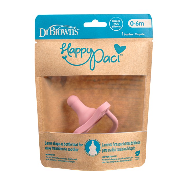 Dr.Browns Happy Paci Πιπίλα Σιλικόνης 0m+ Ροζ 1 Τεμάχιο Dr.Browns Happy Paci Πιπίλα Σιλικόνης 0m+ Ροζ 1 Τεμάχιο