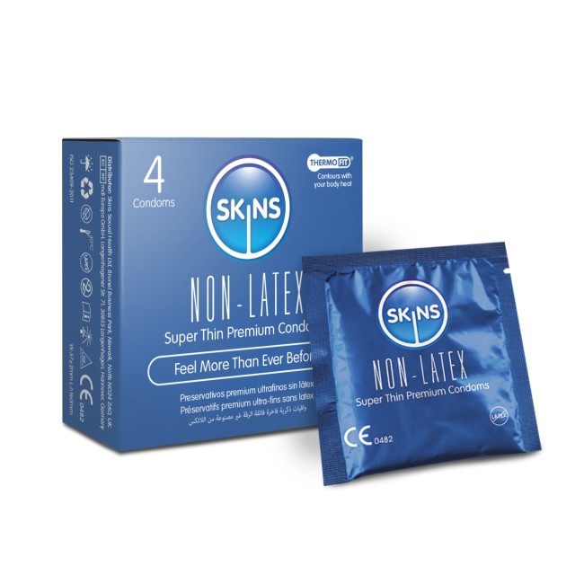 Skins Non-Latex Condoms Προφυλακτικά Χωρίς Λάτεξ 4 Τεμάχια Skins Non-Latex Condoms Προφυλακτικά Χωρίς Λάτεξ 4 Τεμάχια